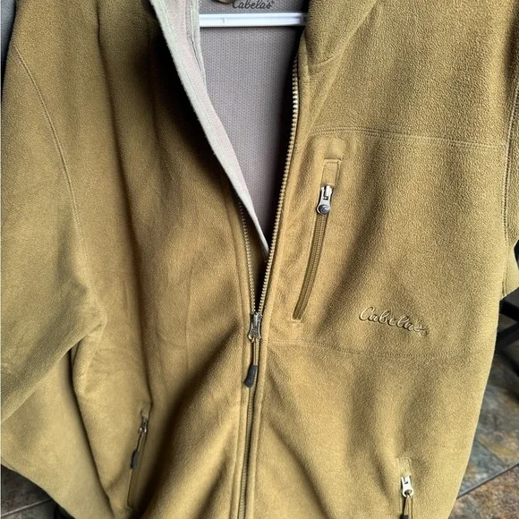 Cabela’s Men's M Green Hooded Wind Shear Jacket Hiking Camping Rugged - Picture 15 of 15